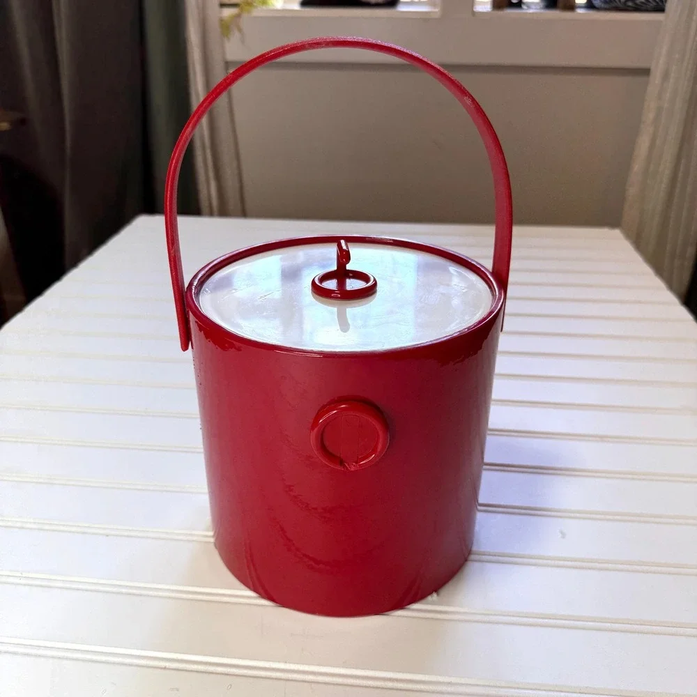 Vintage Red Rover Klad Ice Bucket – Eclectic 90s Barware Retro Style